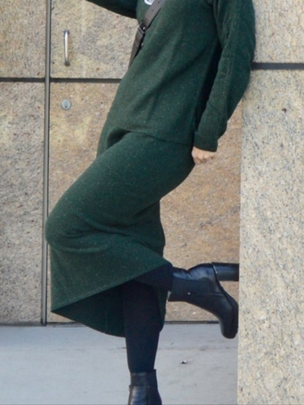 J. Jill Callie Long Knit Sweater Midi Skirt 2X Silk Blend Winter Fall Holiday